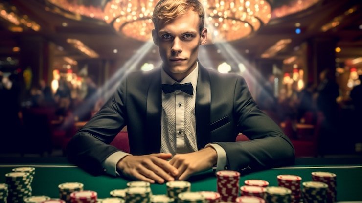 Live dealer at blackjack table with multiple camera angles